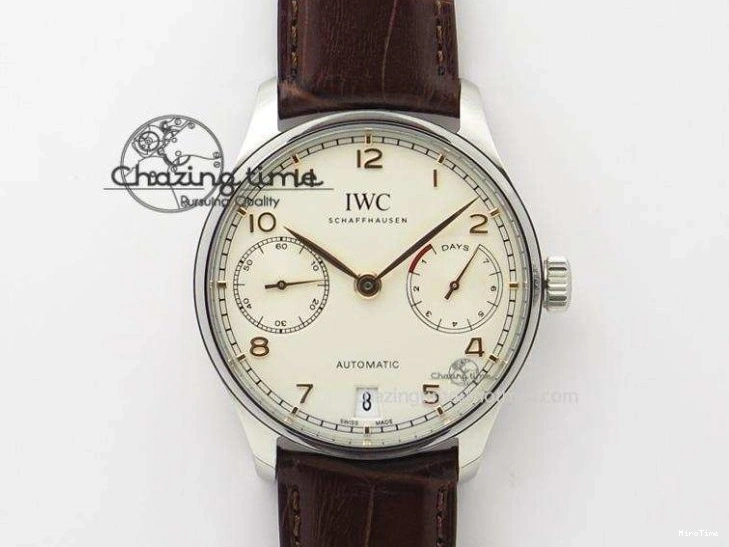 MIROTIME 0510 Efficient Portuguese Tourbillon IW5463 SS ZF Best Edition White Dial on Black Leather Strap 7170